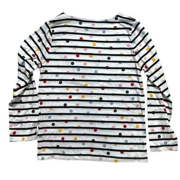 Mini Boden Girls Long Sleeve Tee Striped Polka Dot Cotton Shirt Size 7–8 - Picture 2 of 5